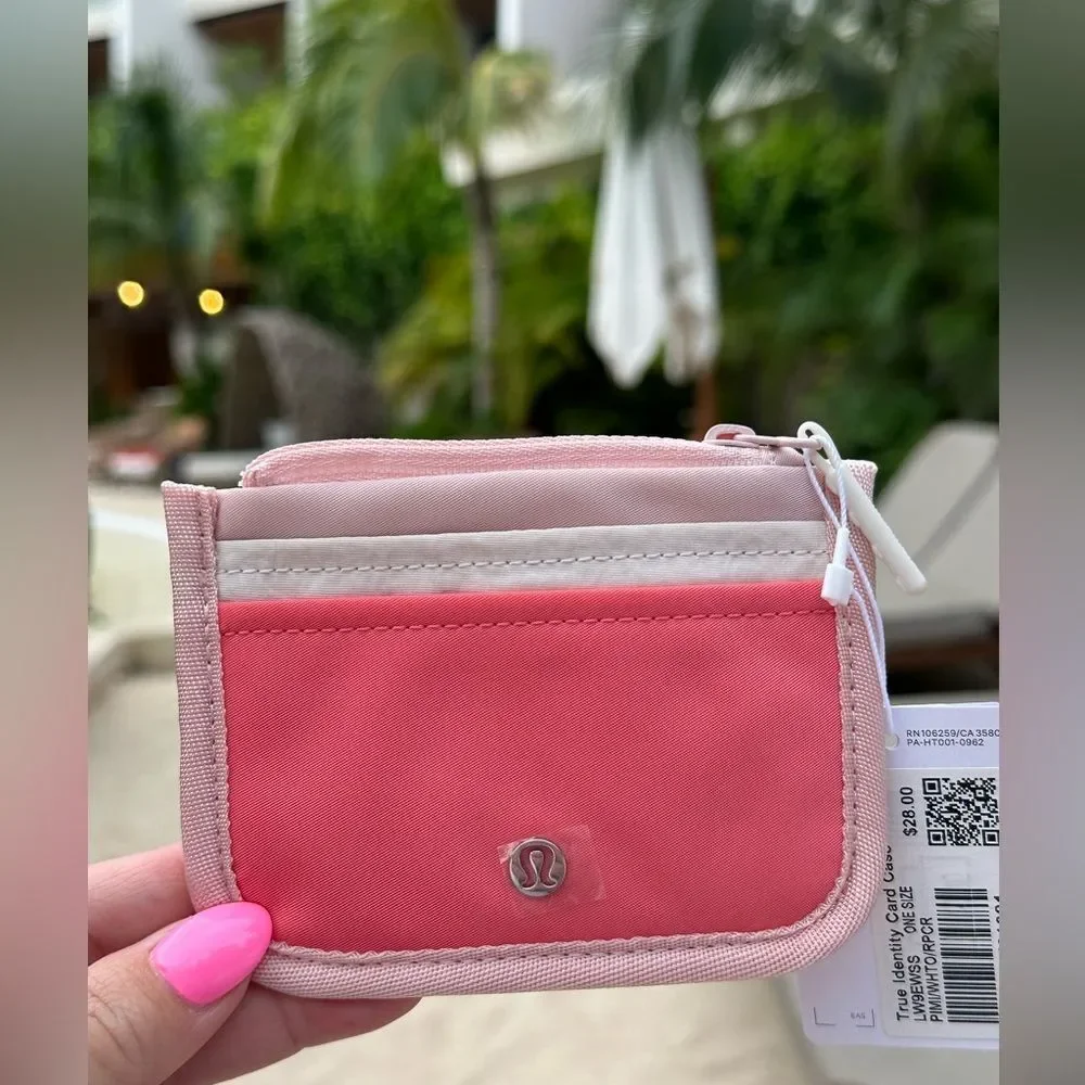 Lululemon True Identity Card Case Pink Mist/White Opal/Raspberry Cream NWT - Picture 1 of 6
